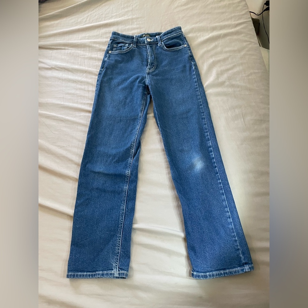 Straight Leg Button Fly Jeans